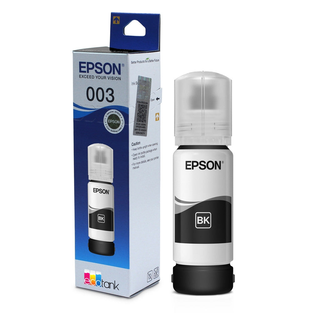 Genuine 003 Black Ink Bottle (65ml) for L-Series EcoTank Printers